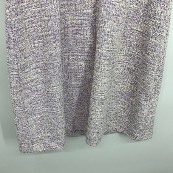 Calvin Klein Dress Purple Tweed Faux Wrap Button Short Sleeve NWT - Picture 12 of 14